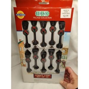 Vntg. 1993 Lemax Village Collection- Street‎ Lamps (Set Of 10) NIB (Item#34053)